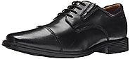 Clarks Men's Tilden Cap Oxford Shoe,Black Leather,13 M US