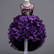 High Low Style Party Dress With Glittery Ballerina - Baby Couture India