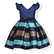 Shades Of Peacock Kids Party Frock by BabyCouture