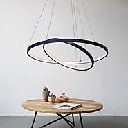 Lightinthebox Chandelier Modern Design 60cm Cut Acrylic Dimmable LED 50W Pendant With Oval Two Rings,Ceiling Light Fi...