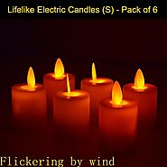 Pack of 6 Realistic Wick LED Flameless Candles Flickering by wind Super Realistic and Lifelike amber lights with 6 Ba...