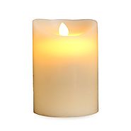 Gideon 5 Inch Flameless LED Candle - Real Wax & Real Flickering Candle Motion - with Remote (On/Off, Timer, Dimmer) -...