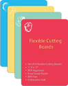 Flexible Cutting Board - Best Anti Microbial Large 11.5 X 15 Inch 4 Piece Mat Set - Microban Plastic Color Coded Thin...