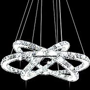 Siljoy 3 Rings (15.7 - 23.6 - 31.5 Inches) Modern K9 Crystal Ceiling Light Fixture Cool White LED Lighting