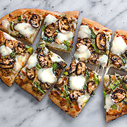 Crimini Mushroom Flatbread Pizza Recipe with Grilled Green Onions and Tuscan Herbs | What’s Cooking
