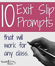 10 Exit Slip Prompts that Will Work for Any Class | Teach 4 the Heart