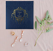 Blue Shimmery Wedding Invitation | D-1777 | 123WeddingCards