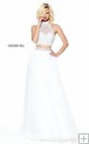 Ivory Beads Embellished Sherri Hill 50786 Halter A-line 2 PC Prom Dress 2017 [Ivory Sherri Hill 50786] - $213.00 : 20...