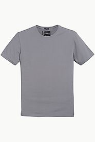 Buy Grey color Basic T-Shirt for Men at Zobello