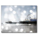 Santa Monica Pier - Silver Grey Sparkles Photo Edi Post Cards