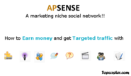 Use Apsense marketing niche social network for Cash and Web Traffic