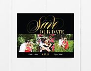 Black and Gold Save The Date Magnet – cardcandy