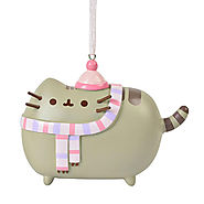 Pusheen Ornament With Pink Hat And Scarf