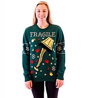 A Christmas Story Fragile Leg Lamp Light Up Ugly Holiday Sweater