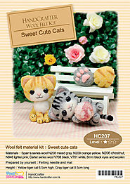 HandCrafter Wool Felt Kit: Sweet Cute Cats