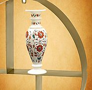 Marble Inlay Vases Having Beautiful Parchinkari
