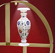 Marble Inlay Vases Having Beautiful Pietra Dura Work