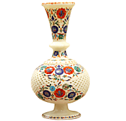 Jaali Work Marble Inlay Decorative Flower Vase