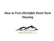 How to find affordable short term housing