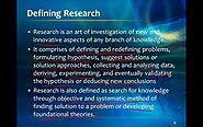 Research Methodology; Lecture 1 (MiniCourse)