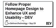 Designing Homepage to Enhance Ux and Usability
