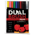 Tombow Dual Brush Pen Set, 10-Pack, Primary Colors (56167)