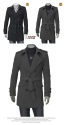 Men's Slim Fit Double Breasted D-Breasted Strap Trench Coat Black Gray W012 | eBay