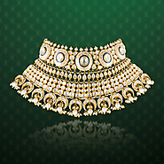 Mihrab Collection - Elegant Bridal Chocker Necklace with uncut Diamonds| Hazoorilal Legacy Jewellers