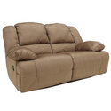 Signature Design by Ashley Furniture Hogan - Mocha Reclining Loveseat with Padded Arms at Sam's Furniture & Appliance