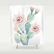 The Prettiest Cactus Shower Curtain
