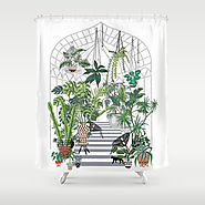 greenhouse illustration Shower Curtain