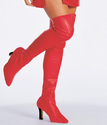 Leather Look Red Thigh High Boot Toppers