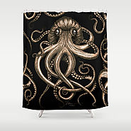 Bronze Kraken Shower Curtain