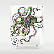 Octopsychedelia Shower Curtain