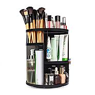 sanipoe 360 Rotating Makeup Organizer, DIY Adjustable Makeup Carousel Spinning Holder Storage Rack, Large Capacity Ma...