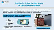 Checklist for Finding the Right Service for your Container Unloading