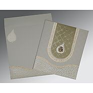 SHELL GREY MATTE EMBOSSED WEDDING INVITATION : IN-2151 - 123WeddingCards