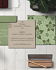 SAGE GREEN MATTE FLORAL THEMED - SCREEN PRINTED WEDDING INVITATION : IN-8240I - 123WeddingCards