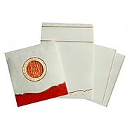 OFF-WHITE MATTE EMBOSSED WEDDING INVITATION : IN-1171 - 123WeddingCards