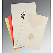 White Matte Paisley Themed - Screen Printed Wedding Invitation