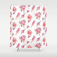 Pink Floral Chill Shower Curtain