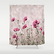 Poppy Pastell Pink Shower Curtain