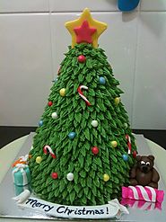 Trees Christmas cake