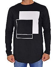 Ανδρική μακρυμάνικη μπλούζα με στάμπα μαύρη 06310 | Ανδρικές μακρυμάνικες μπλούζες | toRouxo.gr