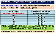 Satta Matka And Kalyan Matka 3Ank Open to Close Lifetime Chart.