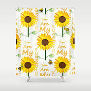 You Are My Sunshine Quote Shower Curtain