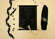 Black Velvet Scroll Wedding Invitation