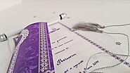 OFF-WHITE VELVET WEDDING CARD : CSC-5010C - IndianWeddingCards
