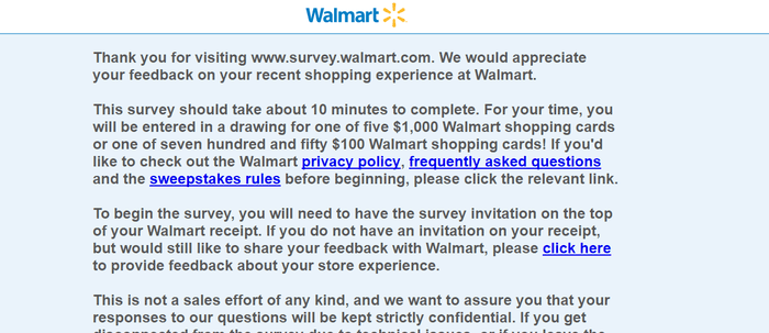 Walmart survey 1000 gift card