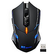 VicTsing Wireless Gaming Mouse with Unique Silent Click, Breathing Backlit, 6 Programmable Buttons, 2400 DPI, Ergonom...